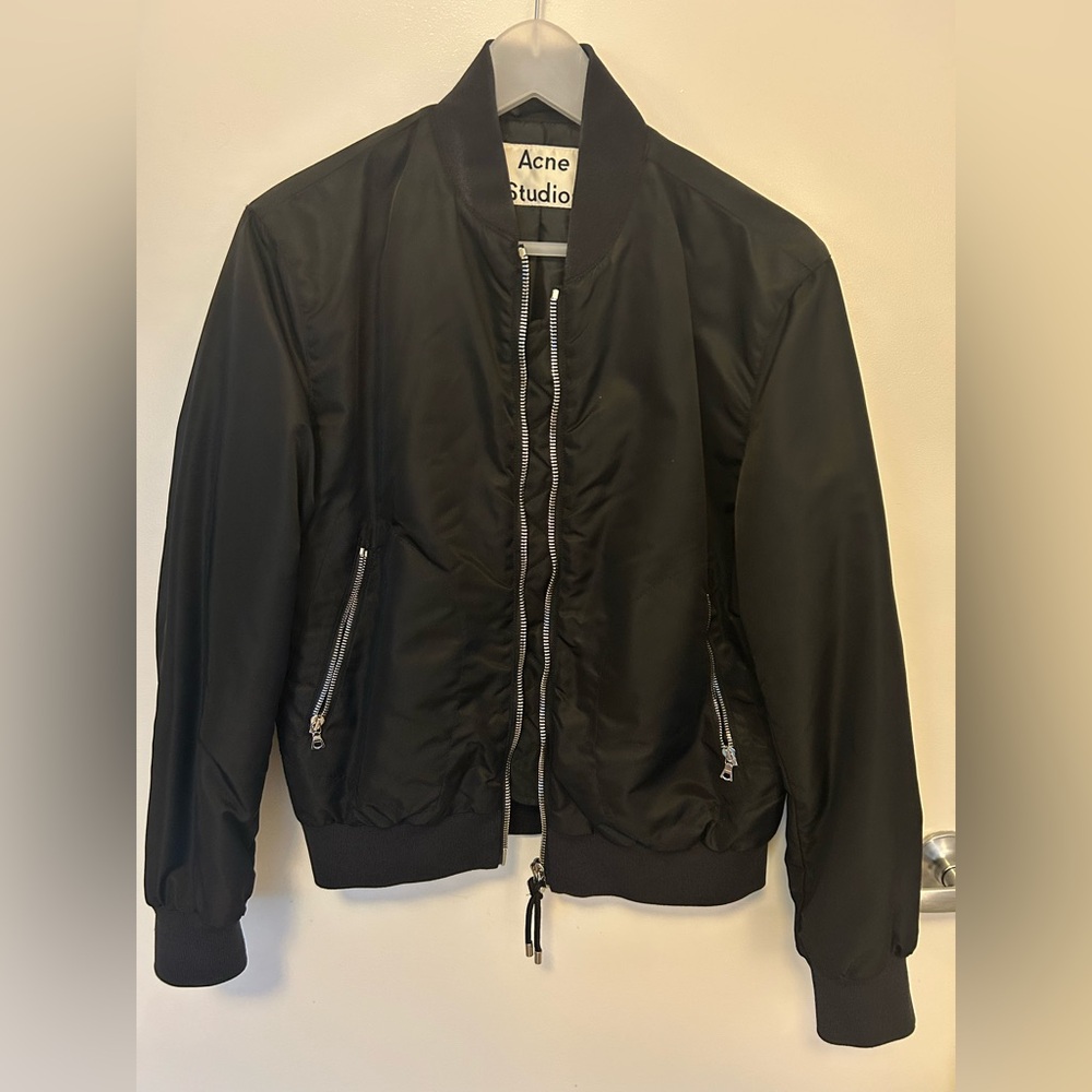 Acne Studios Classic Black Bomber Jacket